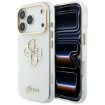 Guess IML 4G Script Metal &uuml;mbris iPhone 18 Pro / 17 Pro jaoks, valge