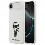 KARL LAGERFELD &uuml;mbris jaoks IPHONE 17 Air compatible with MagSafe KLHMP17MSKIGROH (Silicone W/ KL Sketch & Logo) valge