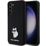 Karl Lagerfeld Silicone Choupette Metal Pin &uuml;mbris jaoks Samsung Galaxy S23+ - must