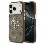 Guess 4G Big 4G Classic Logo &Uuml;mbris jaoks iPhone 17 Pro Max - Brown and Kuldne