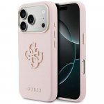 Guess HC PU FW RESIN LOGO PINK dėklas iPhone 17 Pro Max 6,9"