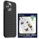 Rinkinys Dėklas Pinit Dynamic + Tattoo Pin iPhone 14 Pro Max 6.7" juodas ra&scaron;tas 2