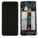 Ekranas Samsung A136 A13 5G su lietimui jautriu stikliuku ir rėmeliu Black originalus (used Grade B)