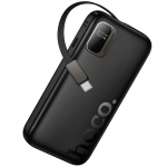 Akupank Hoco 10000 mAh QC PD 20W sisset&otilde;mmatava USB C kaabliga Q51 must