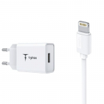 SEINALAADIJA T-PHOX MINI-EU LIGHTNING VALGE 1.2M 2.4A