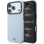 Mercedes Leather with Crossed Lines Anthracite &uuml;mbris seadmele iPhone 18 Pro Max / 17 Pro Max, MagSafe-&uuml;hilduv &ndash; sinine