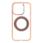 Case for iPhone 15 Pro Frame Circle Stand compatible with MagSafe gold