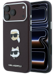 Bordoopunane osaliselt &uuml;mbritsev Saffiano tekstuuriga PU-st Karl Lagerfeldi &uuml;mbris Karli ja Choupette'i pea motiiviga Apple iPhone 18 Pro Max telefonile