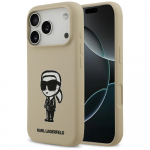KARL LAGERFELD &uuml;mbris jaoks IPHONE 17 Pro compatible with MagSafe KLHMP17LSKIGROW (Silicone W/ KL Sketch & Logo) brown