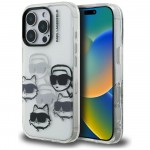 Karl Lagerfeld IML Multi K&C Head Pattern &Uuml;mbris jaoks iPhone 16 Pro - Clear