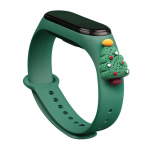 Rihm Xmas Xiaomi Mi Band 3 / 4 j&otilde;uludeks Silikoonist rihmaga k&auml;ev&otilde;ru koos j&otilde;ulupuuga - tumeroheline