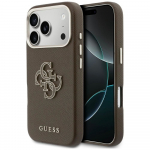 GUESS dėklas IPHONE 17 Pro Max GUHCP17X5PS4RGGW (PU FW Resin Logo), rudos spalvos