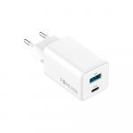 Forever TC-08-45AC GaN PD QC laadija 1x USB-C 1x USB 45W valge