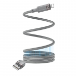 YESIDO MAGNETIC LAIDAS CA174 12W USB/LIGHTNING 1M 2.4A GREY