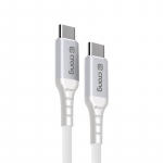 Crong Armor Link USB-C&ndash;USB-C kaabel, 1,5 m, 60 W PD, 3 A, valge
