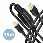 USB2.0 A-M/B-M aktiivne kaabel 15m ADR-215B Axagon