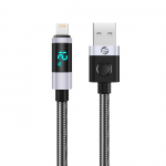 Orico LDA2L USB-A&ndash;Lightning, 12 W kaabel LED-ekraaniga, 0,5 m &ndash; must ja h&otilde;bedane