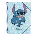 Disney Stitch A4 kaust kummipaela ja 30 l&auml;bipaistva taskuga