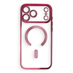 Case for iPhone 18 Pro Max / 17 Pro Max Electro Mag Cover compatible with MagSafe dark cherry