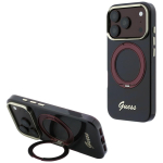 Guess IML Ring Stand 360 Script Metal Logo MagSafe &uuml;mbris iPhone 18 Pro / 17 Pro jaoks, bordoopunane