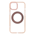 Case for iPhone 14 Frame Circle Stand compatible with MagSafe gold