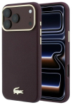 Bordoopunane PU-nahast Lacoste Champs Elysees MagSafe-&uuml;mbris kuldse logoga Apple iPhone 18 Pro telefonile