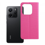 SENSITIVE knygos tipo dėklas telefonui XIAOMI Redmi Note 14 4G (GLOBAL - 164,84mm x 78,15mm x 8,16mm) &scaron;viesiai rožinis