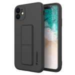 Wozinsky Kickstand Case silikoonist &uuml;mbris koos stendiga iPhone 12 Pro must