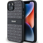 DKNY Leather Mono Stripe & Metal Logo &Uuml;mbris jaoks iPhone 15/14/13 - Must