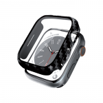 Crong Hybrid Watch Case integreeritud klaasiga kaitse&uuml;mbris Apple Watch 44 mm kellale, s&uuml;sinikkiu mustriga