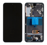 Ekranas Samsung S901 S22 5G su lietimui jautriu stikliuku ir rėmeliu Graphite/Gray originalus (service pack)