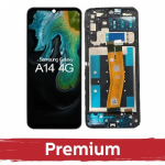 LCD ekranas suderinamas su Samsung A145R (A145P) A14 4G juodas su rėmeliu OEM