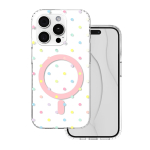 Bubble Dots Mag &uuml;mbris iphone 15 Pro 6,1" jaoks, valge