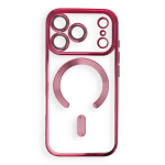 Case for iPhone 18 Pro / 17 Pro Electro Mag Cover compatible with MagSafe dark cherry