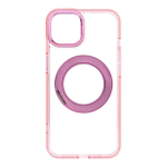 Case for iPhone 14 Frame Circle Stand compatible with MagSafe pink