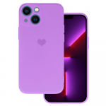 Silikoninis &scaron;irdies dėklas telefonui Iphone 14 Plus, dizainas 1, violetinis