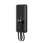Powerbank Choetech B654 10000mAh 22.5W USB-A / USB-C / micro USB sisseehitatud USB-C / Lightning kaabliga - must
