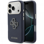 Guess HC PU FW RESIN LOGO BLUE dėklas iPhone 17 Pro 6,3"