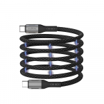 "Maxlife MXUC-11" magnetinis kabelis USB-C - USB-C 1,0 m 100W juodas nailonas