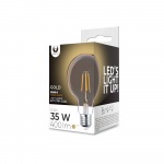 LED Bulb Filament E27 G95 4W 230V 2200K 400lm COG kuldne Forever Light