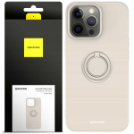 Spacecase Silikoninis dėklas su žiedu iPhone 13 Pro kaulo spalvos
