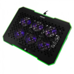 Ne&scaron;iojamojo kompiuterio au&scaron;inimo stovas HISMART, su 6 RGB ventiliatoriais, 5 padėčių
