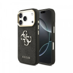 Case Guess PU Leather 4G Metal Logo Gold Frame Apple iPhone 18 Pro Max black