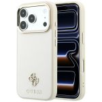 Guess Saffiano Small 4G & Classic Logo &uuml;mbris seadmele iPhone 18 Pro / 17 Pro, MagSafe-&uuml;hilduv &ndash; beež