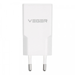 VEGER sieninis įkroviklis USB A + USB C QC PD 30W 30W1A1C baltas