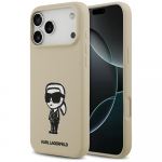 KARL LAGERFELD &uuml;mbris jaoks IPHONE 17 Pro Max compatible with MagSafe KLHMP17XSKIGROW (Silicone W/ KL Sketch & Logo) brown