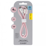 Blavec Kaabel Candy braided - USB to Type C - PD 60W 3A 2 metres Apple CarPlay/Android Auto (CCA-UC3P20) roosa