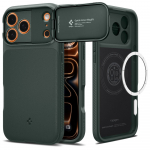 Spigen Optik Armor MagSafe &Uuml;mbris jaoks iPhone 17 Pro Max - Roheline