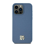 DKNY Leather Pattern Metal Logo MagSafe &Uuml;mbris jaoks iPhone 15/14/13 - Sinine