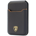Magnetinė piniginė Lamborghini D1 Genuine Leather MagSafe stovas telefonui oranžinis